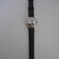 Disney Mickey Mouse Black Leather Band Face Wristwatch Needs New Battery Pre-Own