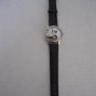 Disney Mickey Mouse Black Leather Band Face Wristwatch Needs New Battery Pre-Own