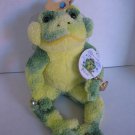 Aurora Filbert Crowned Prince Multi Green Frog Angel Plush Stuffed Animal NWWT