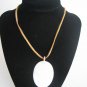 Fashion Jewelry Tan Leather Adjustable Cord & Oval Mother of Pearl Necklace New