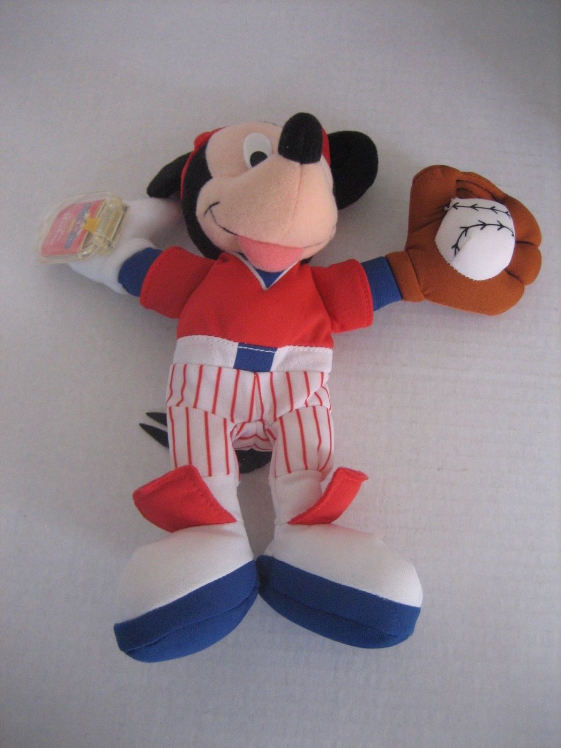Vintage Disney Home Run Mickey Mouse Star Beanie Stuff Animal Plush Pre-Owned