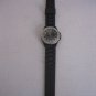 Geneva Women's Rhinestone Round Face Black Rubber Fashion Wrist Watch Pre-Owned