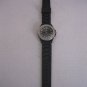 Geneva Women's Rhinestone Round Face Black Rubber Fashion Wrist Watch Pre-Owned