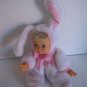 Vintage H.K. City Toys Small White Bunny Girl Doll Plush Stuffed Animal 11 in.L