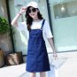 Women Denim Strap Dress Half-Length Sleeveless Dress Student Loose Skirt