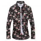 Men's Long Sleeved Summer Floral Shirt Slim Casual Plus Size Collared Shirt