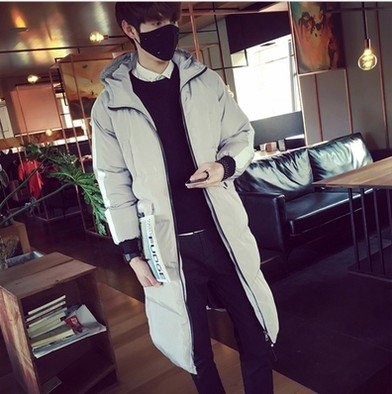 Men's Winter Long Section Thick Jacket Student Couple Hooded Coat