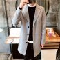 Men's Autumn and Winter Long Woolen Coat Long Sleeved Collared Coat Plus Size