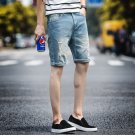 Men's Summer Hole Denim Shorts Slim Pants Thin Jeans Pants