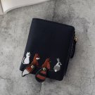 Women Short Embroidered Purse Animal Fold Simple Cute Student Wallet