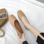 Women Autumn Flat Shoes Shallow Mouth Square Head With Peas Shoes Plus Size