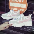 Women White Thick Heel Rubber Shoes Lace-Up Student Shoes Plus Size