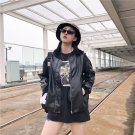 Women  Korean Harajuku BF Wind PU Leather Baseball Female Loose Jacket