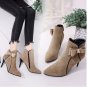 Women Fashionable Sweet Bow High Heeled Pointed Stiletto Martin Boots