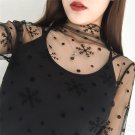Women Korean Fashion  Fishing Net Long Sleeved Lace Top