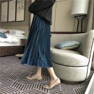 Women Korean Fashion High Waist Pleated Mid Length Skirt