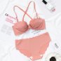 Women V Type Sexy Bow Bra Style Seemless Underwear Set