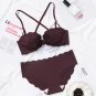 Women V Type Sexy Bow Bra Style Seemless Underwear Set