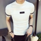 Men's Korean Trend Youth Pop Tight Fitting High Collar TShirt
