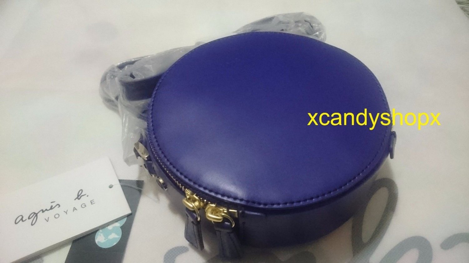 AUTHENTIC agnes. b VOYAGE split leather purple shoulder bag (BNWT)