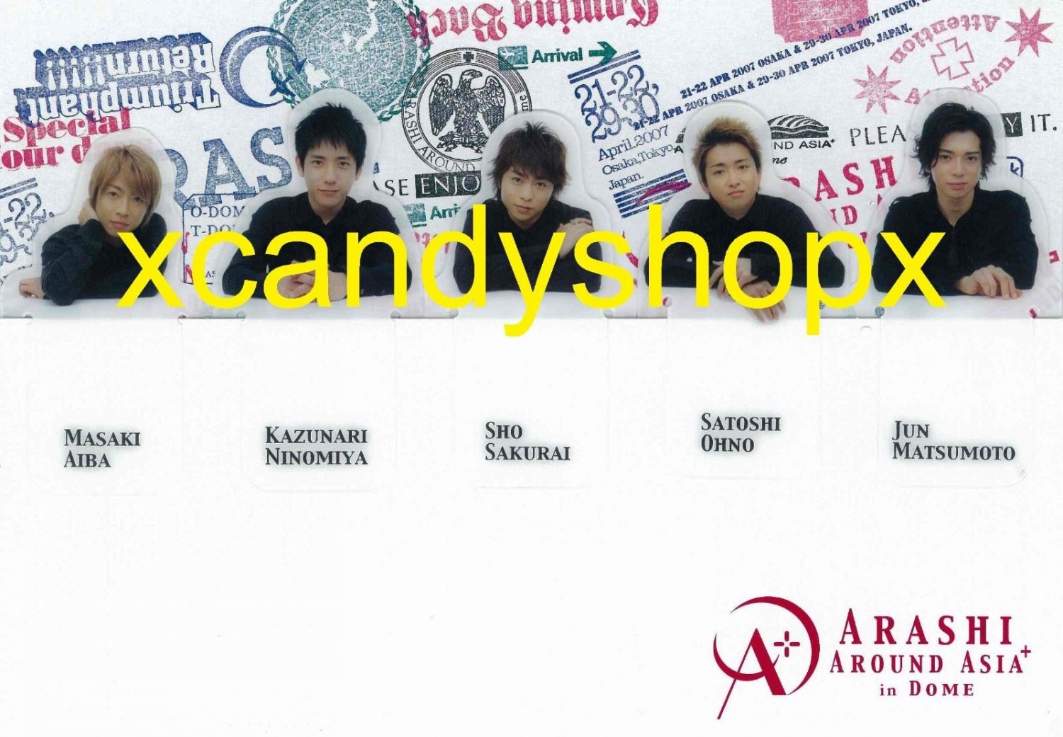 Japan ARASHI Around Asia in Dome 2007 official bookmark set