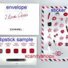 CHANEL I Love Coco Lipstick - 5 Colors Sample + COCO CAFE sticker set