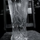 Lead Crystal Pressed Clear Glass Floral Vase 12 inches. Exquisite