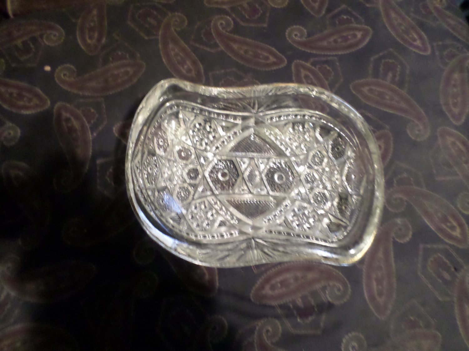 Pressed clear glass mid century nut dish