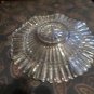 Scalloped pressed clear glass nut dish plate