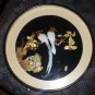 Oriental Mother of Pearl hand painted 2 birds 12 in. framed wall decor.