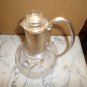 Vintage Stainless Steel Handled Global Glass Water Pitcher/top clear.