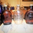 3 Vintage log Cabin Bicentennial Collector Bottles. Ben franklin ex. cond.