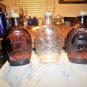 3 Vintage log Cabin Bicentennial Collector Bottles. Ben franklin ex. cond.