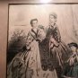2 Antique Victorian Journal Des Demoiselles Etched Prints, Framed 10x12