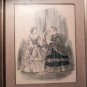 2 Antique Victorian Journal Des Demoiselles Etched Prints, Framed 10x12