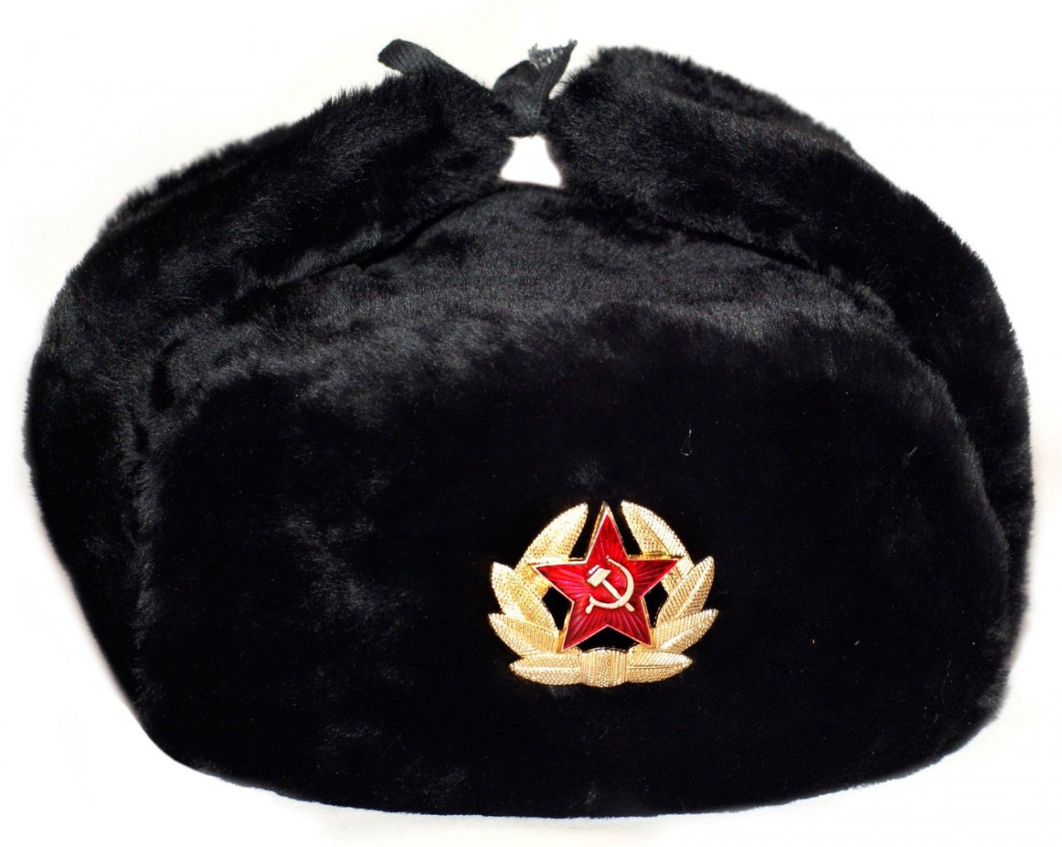 USHANKA RUSSIAN MILITARY USSR ARMY FUR HAT SOVIET SOLDIER RED STAR ...