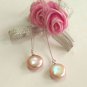 New fashion Edison Button pearl metallic luster earring for lady gift