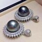 Tahitian Black Shell Pearl(12mm) party/bridal wedding pendant S925 Necklace