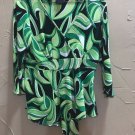 Womens Size Small Green Dress Top; MADE IN THE USA