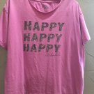 Womens Size XL Pink “Happy Happy Happy” Tshirt