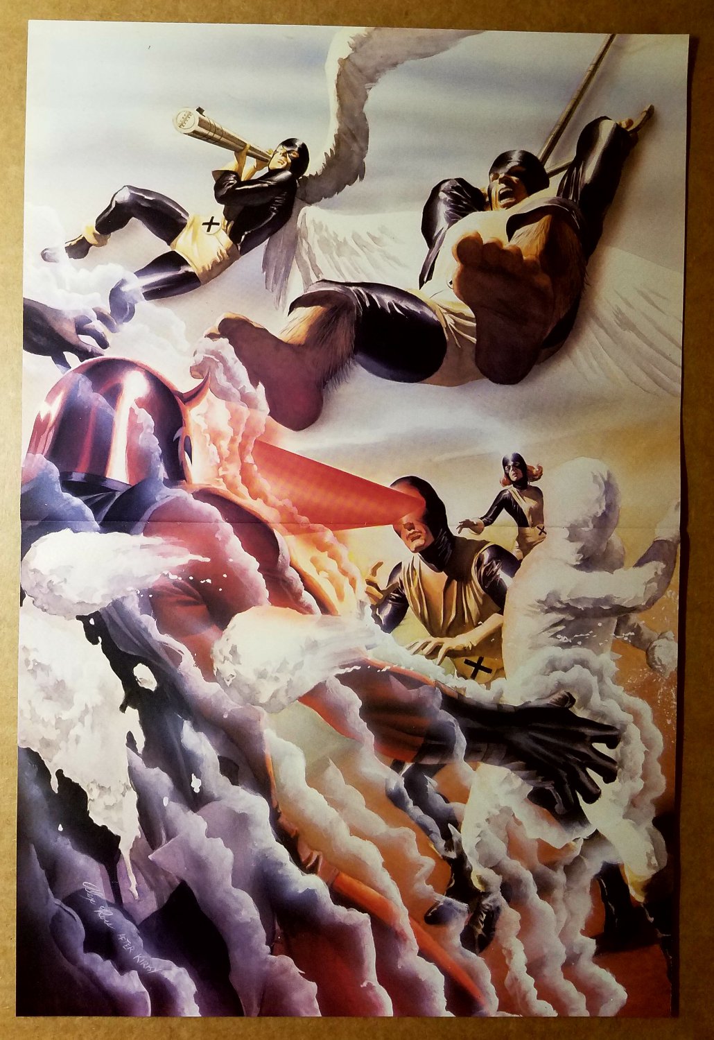 Vintage X-Men Cyclops Iceman Magneto Jean Grey Beast Marvel Poster by Alex Ross