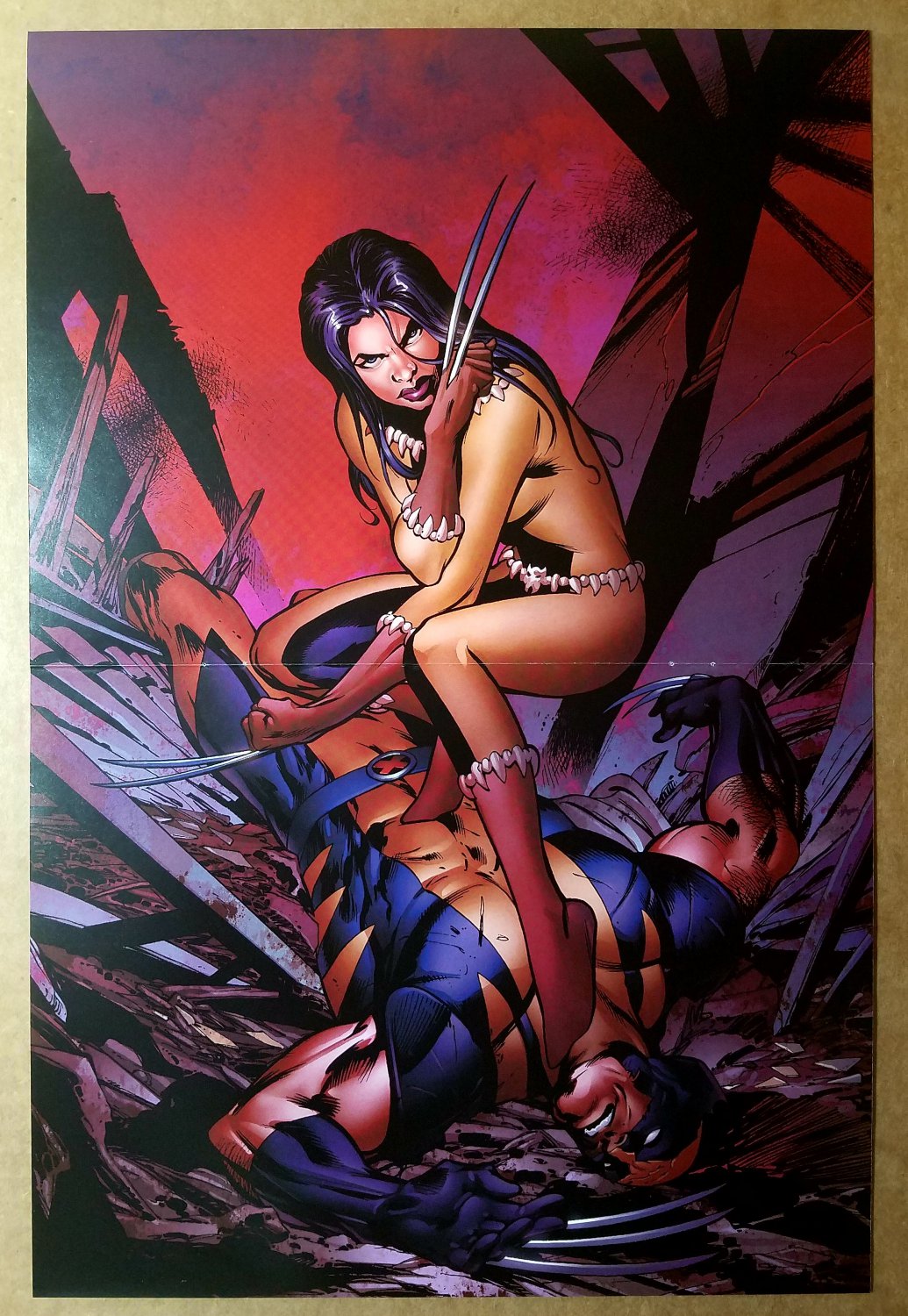 Uncanny X-Men 451 X-23 Vs Wolverine Marvel Comics Poster by Alan Davis