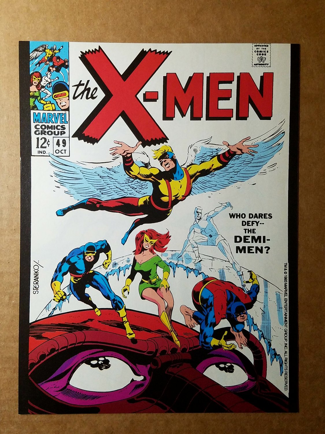 Original Vintage X-Men 49 Marvel Comics Mini Poster by Jim Steranko