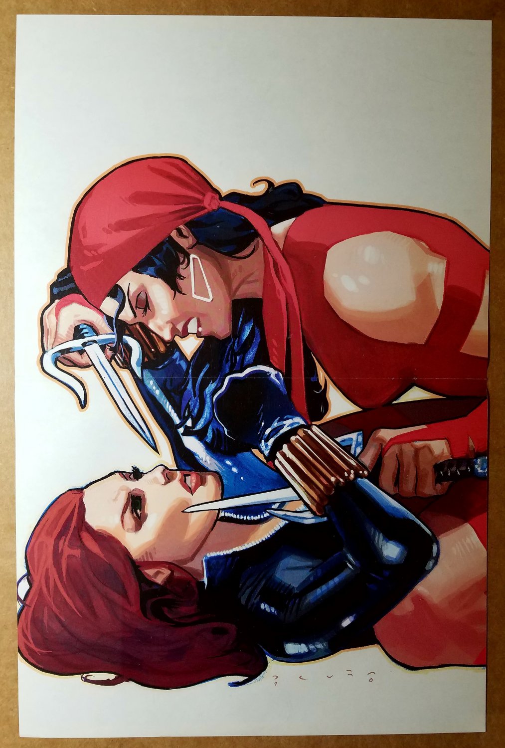 Avengers Black Widow vs Elektra Marvel Comics Poster by Daniel Acuna.