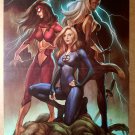 Women of Marvel Storm Invisible Woman Spider Woman Girl Comics Poster by Jo Chen Women of Marvel Storm Invisible Woman Spider Woman Girl Comics Poster by Jo Chen
