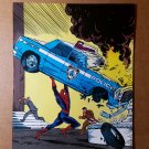 Amazing Spider-Man throws police car Marvel Comics Mini Poster by Todd McFarlane