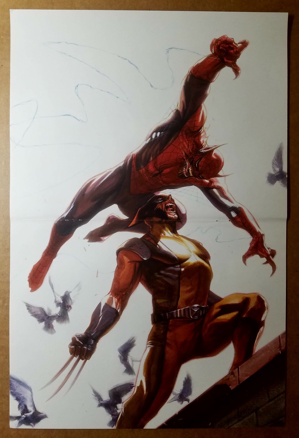 Wolverine Vs Spider-Man Skrull Marvel Comic Poster by Gabriele Dell'Otto