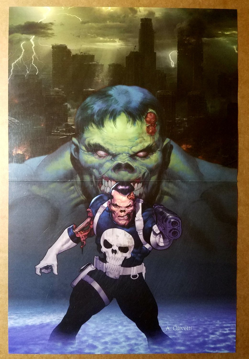 The Punisher War Journal Hulk Zombie Marvel Comics Poster by Ariel Olivetti
