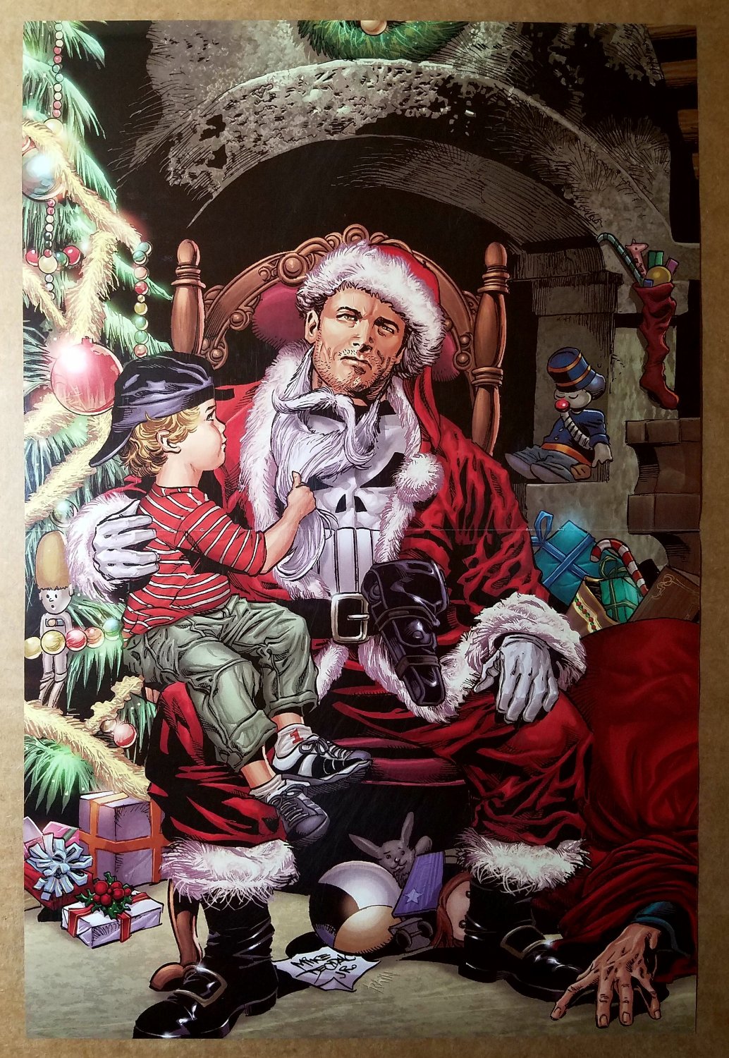 Punisher as Santa Claus Marvel Comics Poster by Mike Deodato Jr