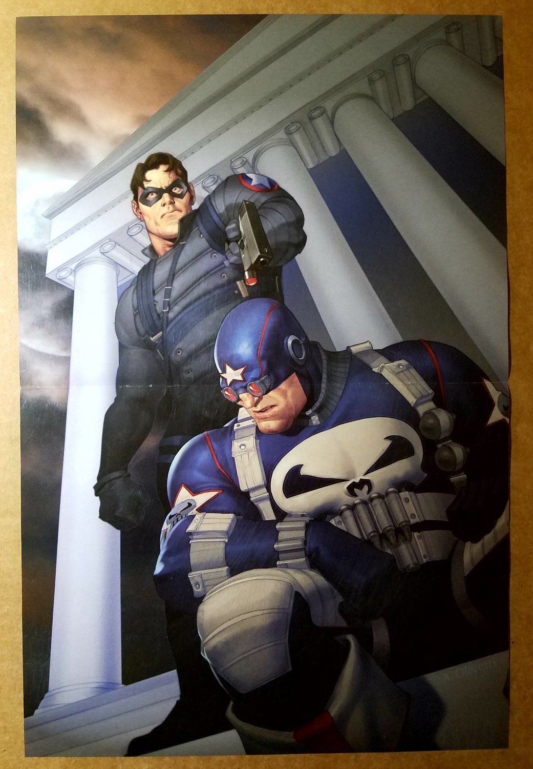 The Punisher War Journal Bucky Captain America Marvel Comics Poster by Ariel Olivetti